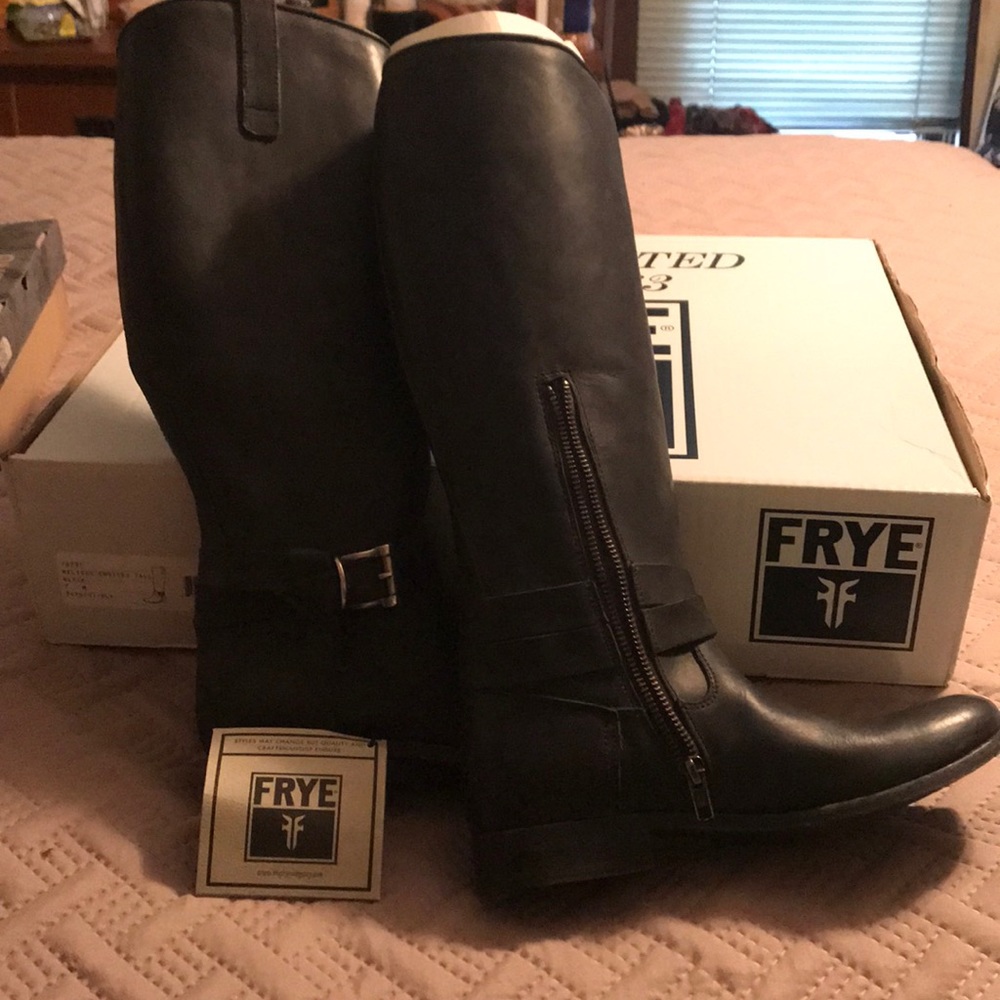 Black tall Frye boots